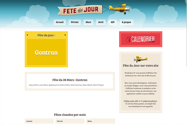 Page d'accueil Fete du jour .fr